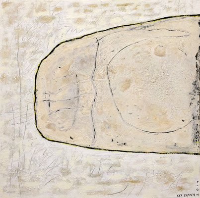 Ist Situation; Eitempera auf Leinwand mit Sand, 2014, 80 x 80 cm