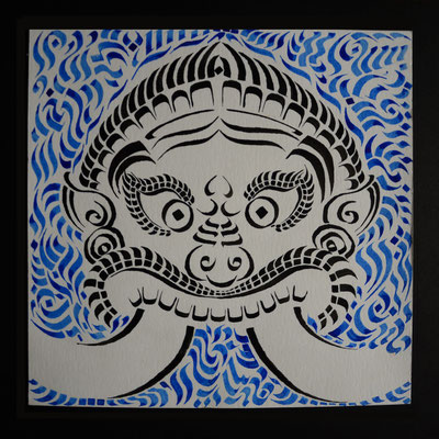 KIRTIMUKHA - Chinese ink on paper (26x26 cm.)