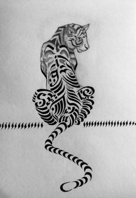 TIGRE 1 - Chinese ink & pencil on paper (19X29 cm.)