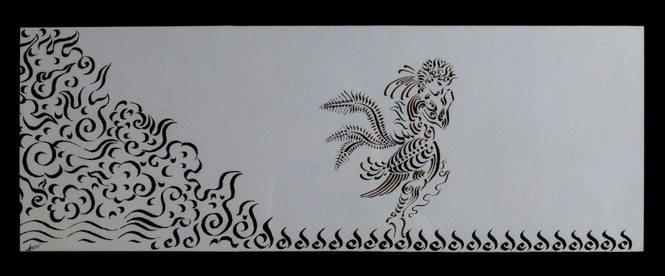 KINNARI - Chinese ink on paper (70x28 cm.)