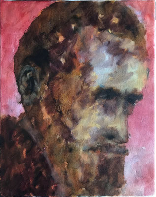 Charles, Aquarell und Öl auf Leinwand, 30x24cm, 2021