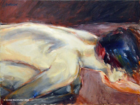 KNIEENDER AKT – 2016 -  Öl auf Leinwand – 60 x 80 cm