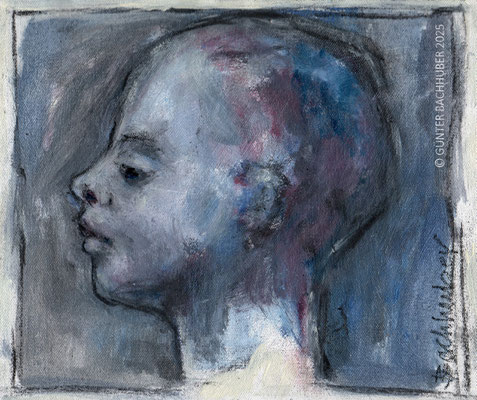 TONKOPF IM PROFIL - 2025 - Kohle, Öl - 19 x 22 cm