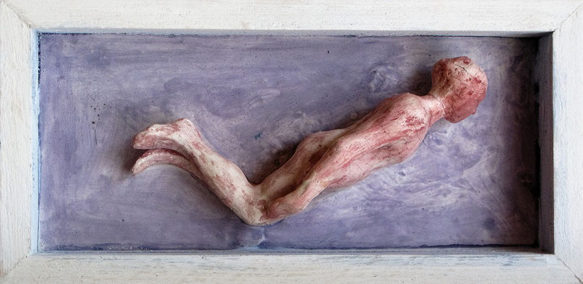 SCHWIMMER – Ton, Gips – 16 x 32 cm