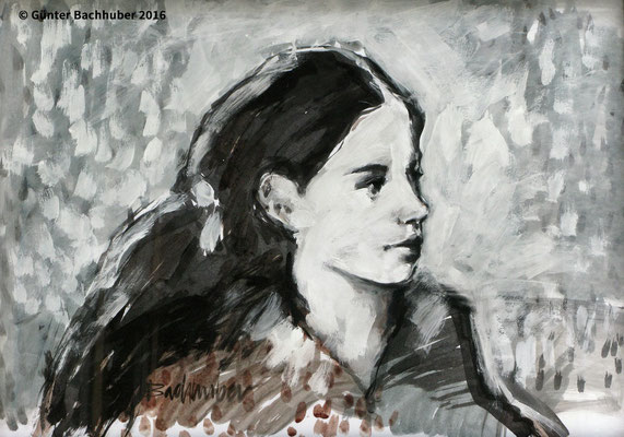 SCHNEEWITTCHEN – Tusche und Acryl auf Papier – 50 x 70 cm