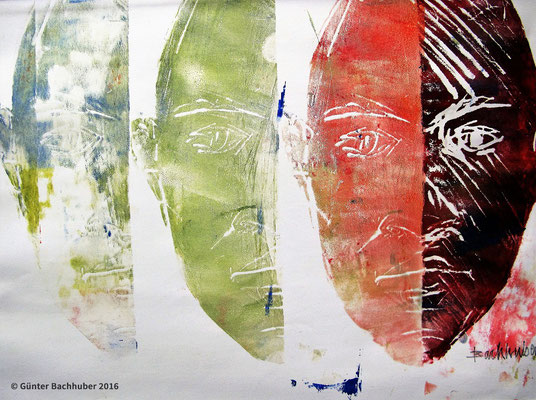 ZWIESPÄLTIG 1 - 2015 - Monotypie - 30 x 42 cm