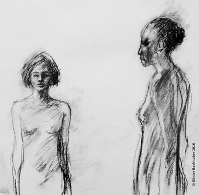 SCHWARZ/WEISS – 2009 – Kohle, Kreide – 30 x 30 cm