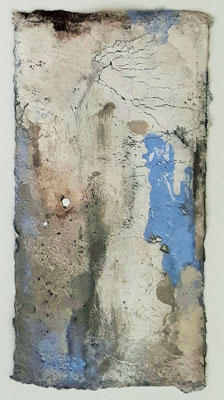 Blue Waters, fresco technique, limestone putty on Daphne paper, pigments, 2018