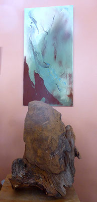 Sculpture de Djahan et peinture de Yannick