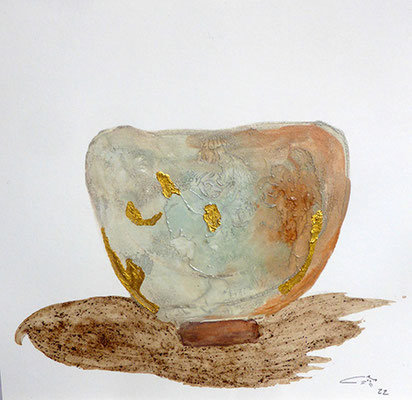 9e monotype d'argile et pigments-sable 