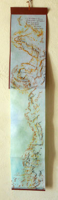 Dialogue avec l'arbre - estampage sur troc d'arbre - format 15,5cm x 80cm
