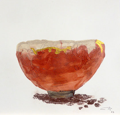 7e monotype d'argile et pigments - sable