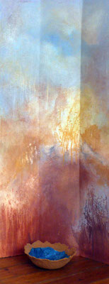 peinture de Kristine Delhay avec coupe de Yannick Charon