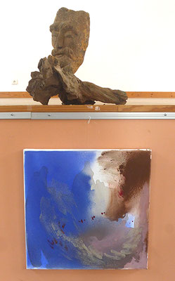 Sculpture de Djahan et peinture de Yannick