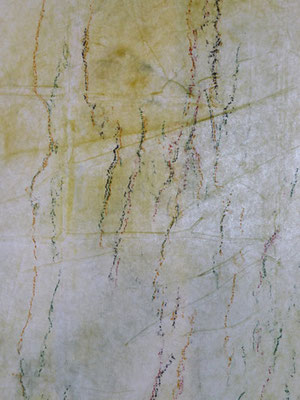 Lignes d'arbre - noyer détail - 2018 - pigments et pastels sur non-tissé - format 40 x 120 cm