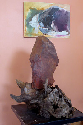 Sculpture de Djahan et peinture de Yannick