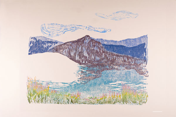 Lac et névé 2 - 50x70cm