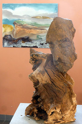 Sculpture de Djahan et peinture de Yannick