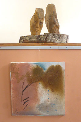 Sculpture de Djahan et peinture de Yannick