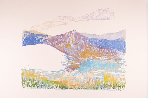 Lac et névé 4 - 50x70cm