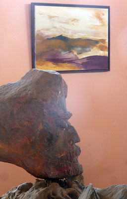 Sculpture de Djahan et peinture de Yannick
