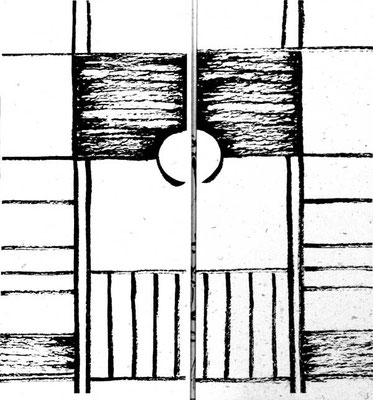 dessins à l'encre de chine - panneaux