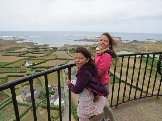 En haut du phare de l'île de Batz