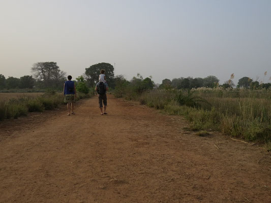 Chemin entre le fleuve et le village