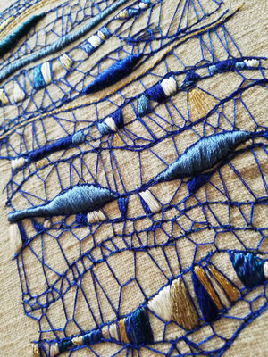 "Or bleu", tableau de la série Mosaïques 2019