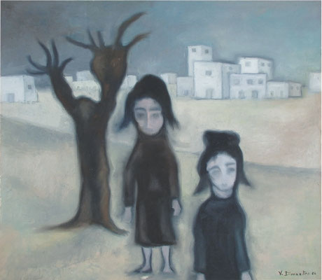 Le due bambine povere, 1964 Olio su tela, cm 55x64 Collezione privata Lecce