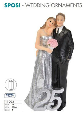 Cake topper 25° anniversario H.19 cm