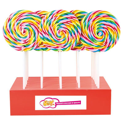 MAXI LECCA LECCA SPIRAL 100G gusto tutti i frutti  € 3,50 diametro 11 cm, altezza 25 cm