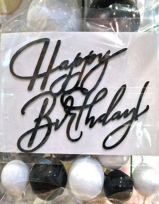 Kit cake palline  bianco e nero con scritta in plex nero