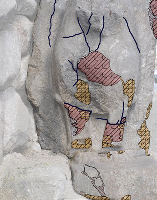 Hattuscha (Türkei), Löwentor, Kartierung der Schadbilder