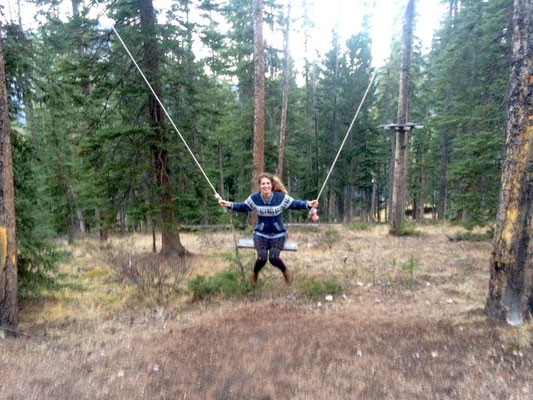 Swinging in the forest