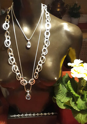 collier-silber-925-60 oder 90 cm- doppel ovale elemente 