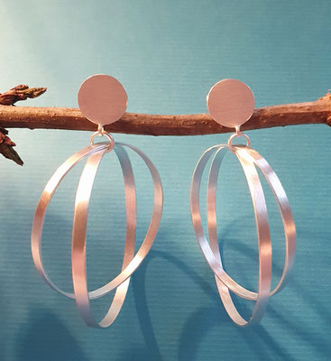 ohrstecker-silber-mattiert-925-sterling-Laenge ca 5 cm