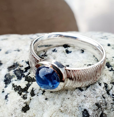 ring-silber-blauer Safir-top-6 mm-925-sterlingsilber