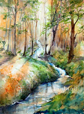 Spring in the forest (29) / 30x40cm Watercolour by ©janinaB.