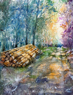 Forest I 2020 (29) / 30x40cm Watercolour by ©janinaB.          