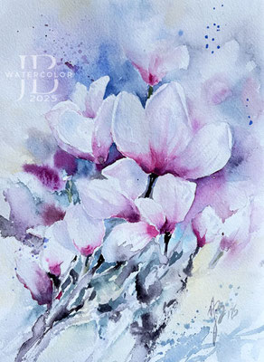 Magnolia III 2025 20x30cm / Watercolour by ©janinaB.
