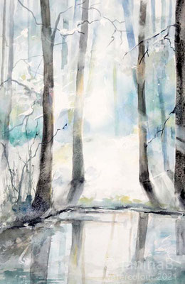 in the forest II 2021 (O2) 20x30cm / Watercolour by ©janinaB.