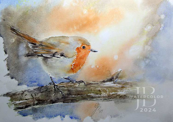 Robin II 2024 30x40cm / Watercolour © janinaB.