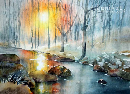 Landscape I 2020  (29) / 30x40cm Watercolour by ©janinaB.