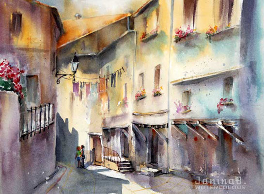 Cortona Italy I 2020 (3) / 30x40cm Watercolour by ©janinaB.