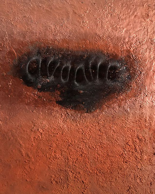 Chant de la Terre n°175  Oxydes intemporels / Peinture sur toile / Format : 50x70cm / Latitude : 47°25 / Longitude : 2°05 / Date : 2018  Salbris