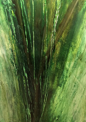 Chant de la Terre n°179  Souffle énergétique / Peinture sur toile / Format : 90x116cm / Latitude : 47°25 / Longitude : 2°03 / Date : 2019  Salbris