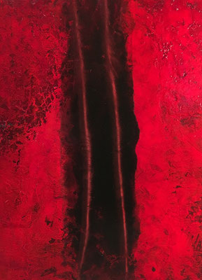 Chant de la Terre n°158  Mouvements telluriques / Peinture sur toile / Format : 65x80cm / Latitude : 47°25 / Longitude : 2°03 / Date : 2019  Salbris