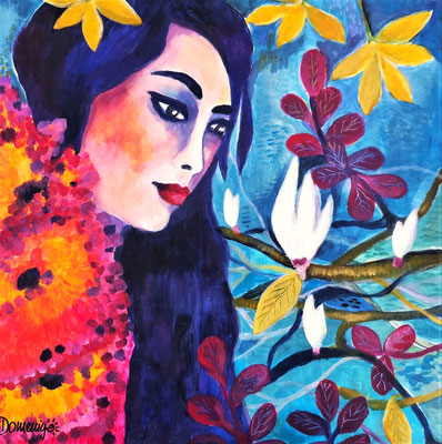 What a wonderful Day. Übermalter Druck. 60x60cm. Euro 260. 40x40cm um Euro 160
