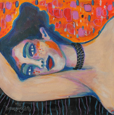Waiting for you. Acryl und Farbstift auf Papier. 30x30cm. Euro 120,--